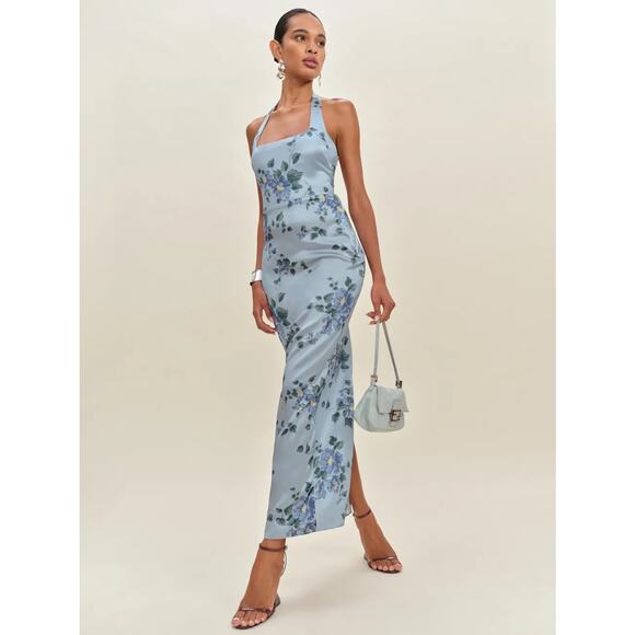 Reformation Ivan Silk Dress Fresh Air - Picture 4 of 14